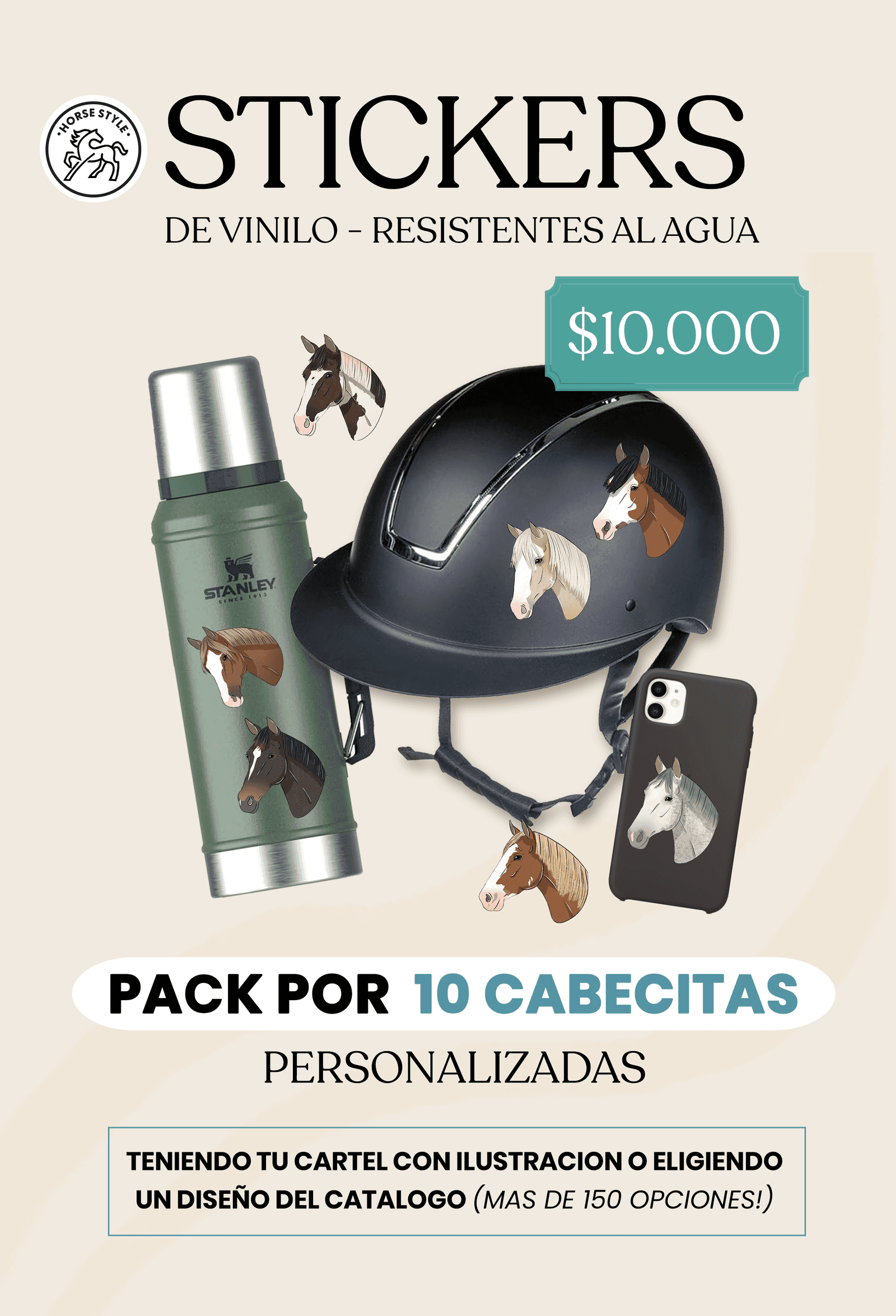 Stickers Pack 10 cabecitas